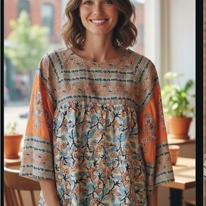 Maroths Women's Floral Patterned Blouse‎ Size M